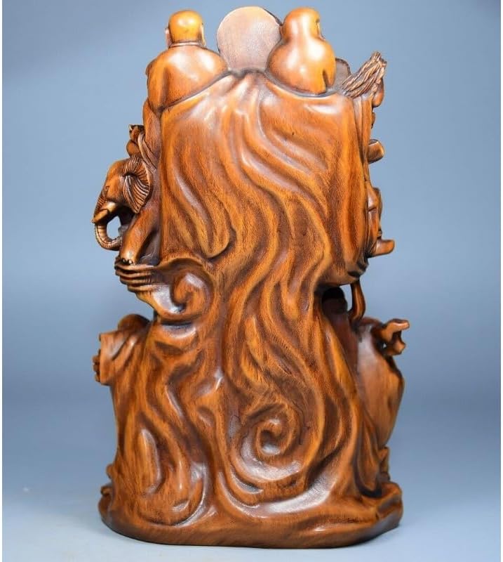 LimpaC Boxwood Buddha Eighteen Arhat Statue Decor