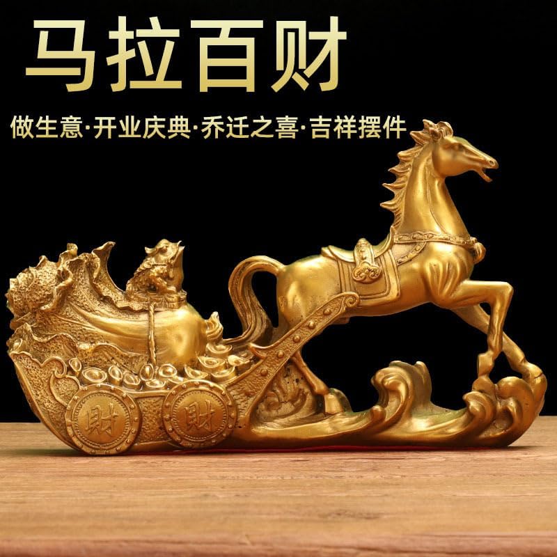 Usoway Copper Horse and Money Brass Car Ornament Decor
