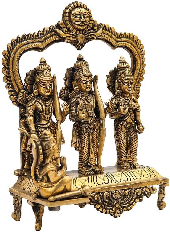 Statuestudio Brass Ram Sita Laxman Hanuman Idol Set 9 Inch