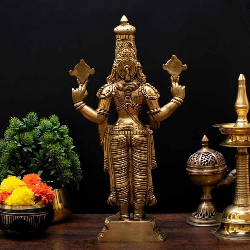 Statuestudio Brass Tirupati Balaji Idol for Home Temple