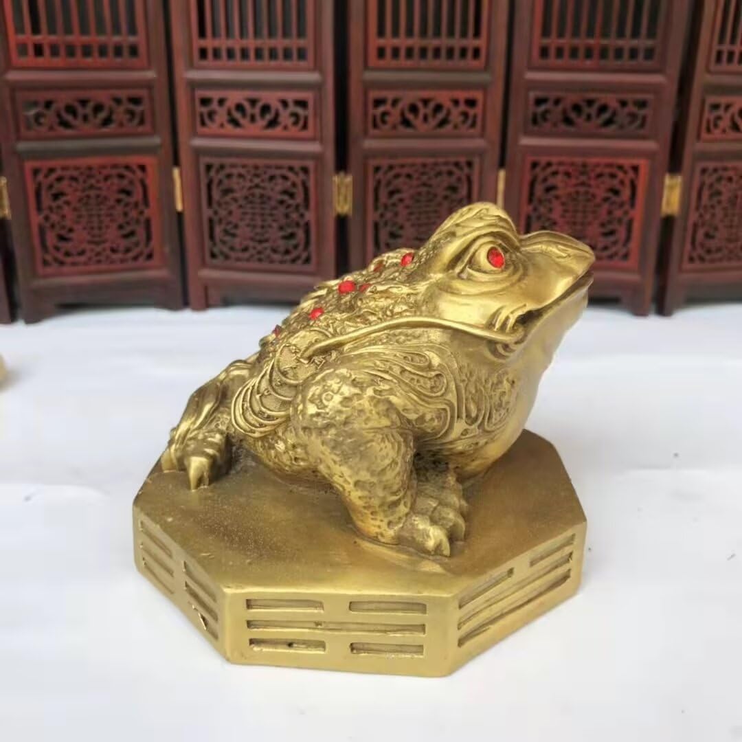 Julrybox Feng Shui Money Frog Brass Statue 3 Legs