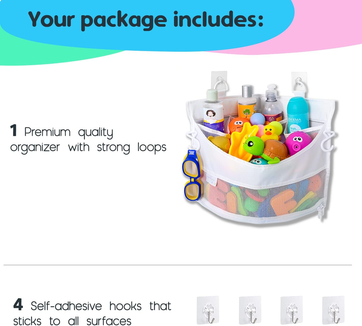 Comfylife Mesh Bath Toy Holder Organizer 1