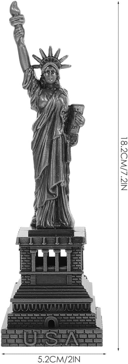 Gray Metal Statue Figurine New York City Landmark Decor