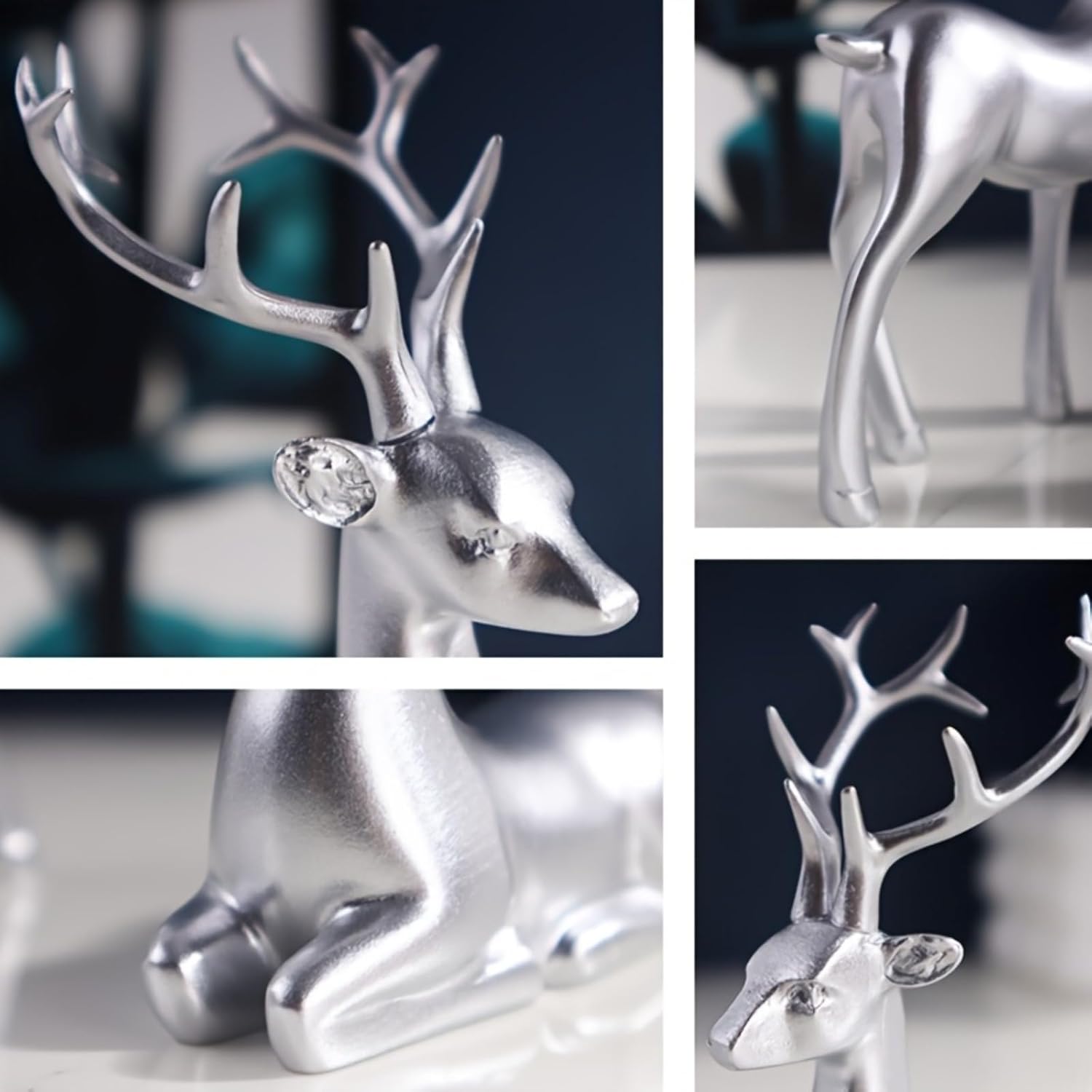 2-Piece Christmas Deer Ornament Resin Figurine