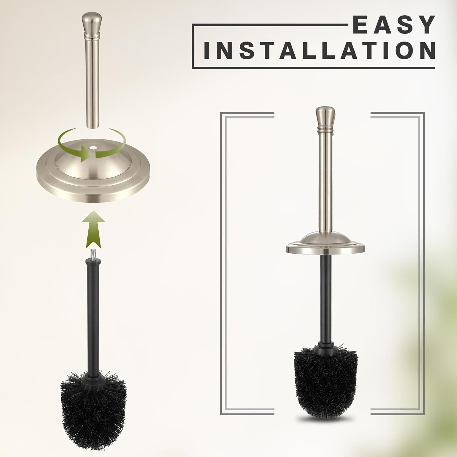Hioflyme Toilet Brush with Holder Durable and Splash-Resistant