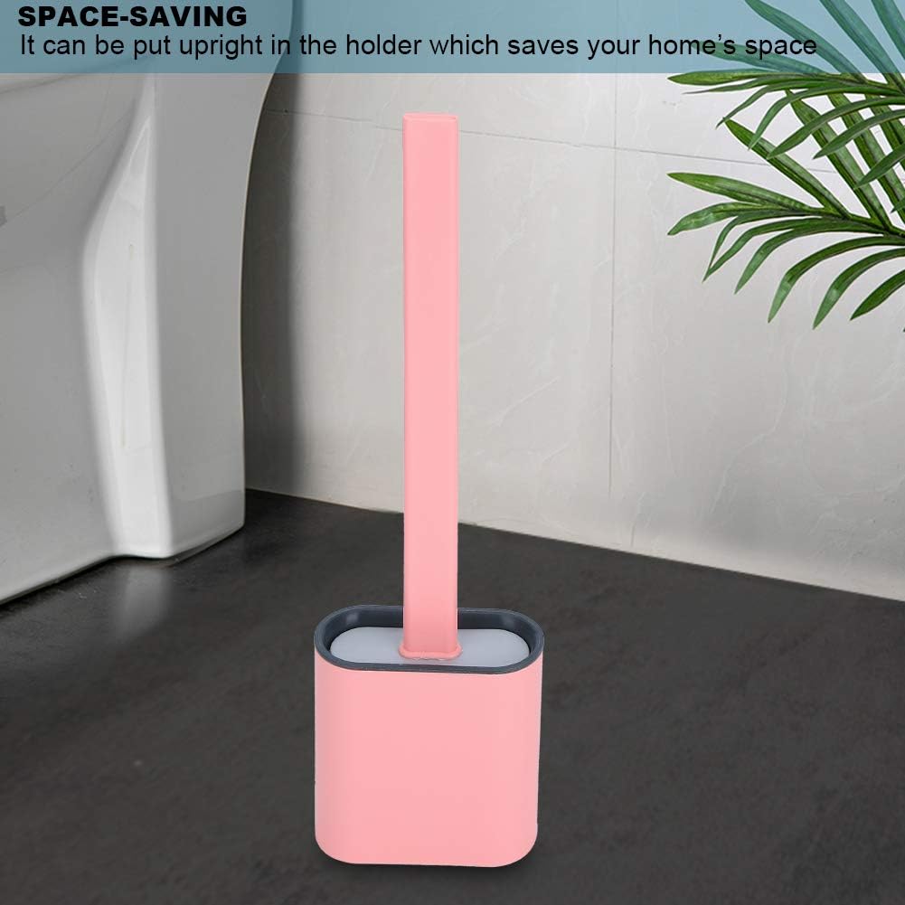 Agatige Toilet Brush with Holder 140x39x17in Pink