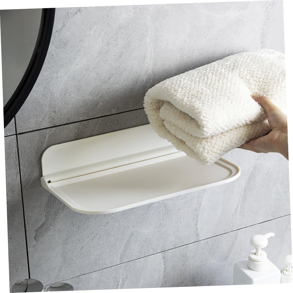 ABOOFAN Wall Mount Towel Holder Foldable Storage Rack