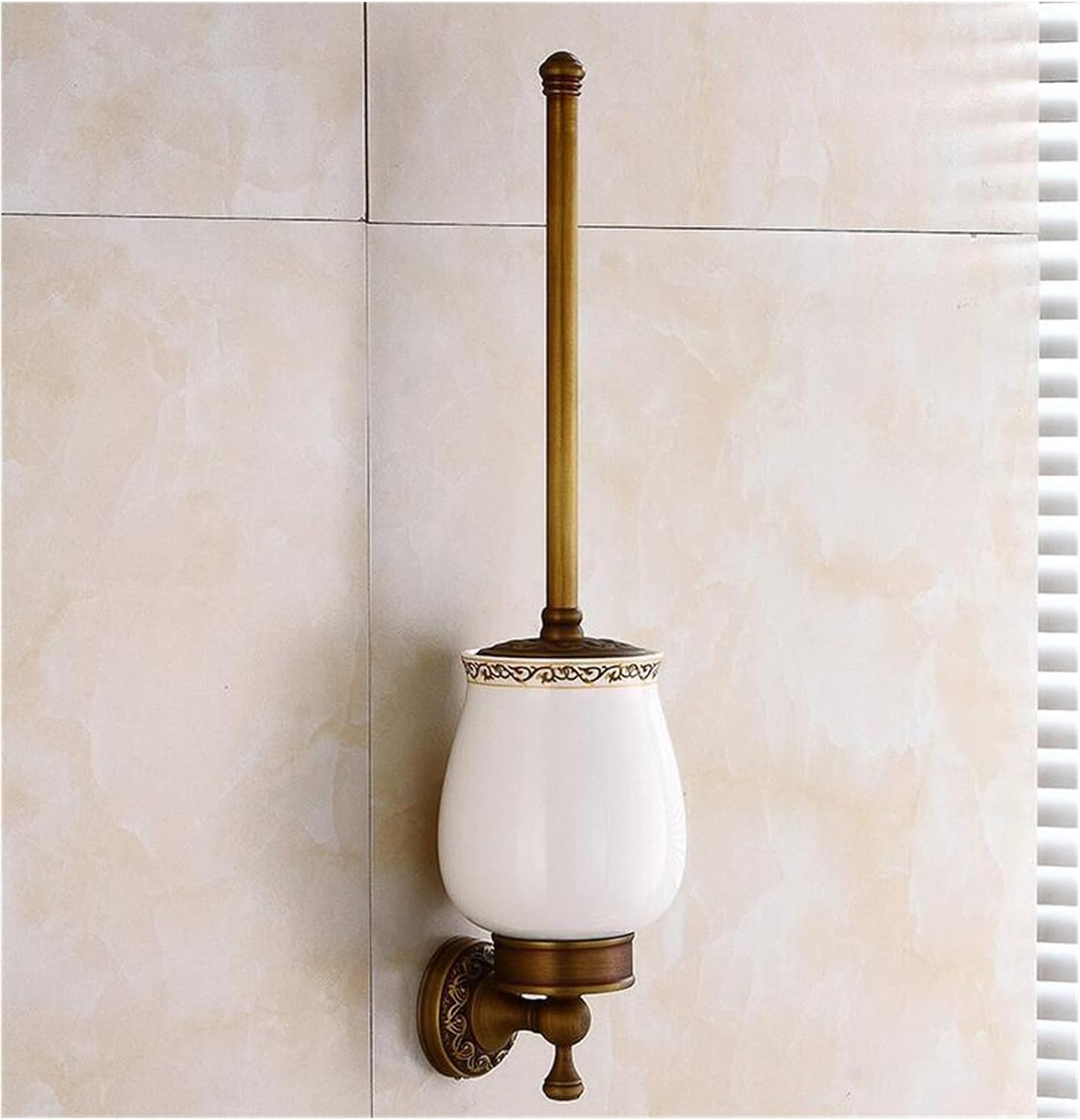 Toilet Brush Holder with Suction Base - Antique