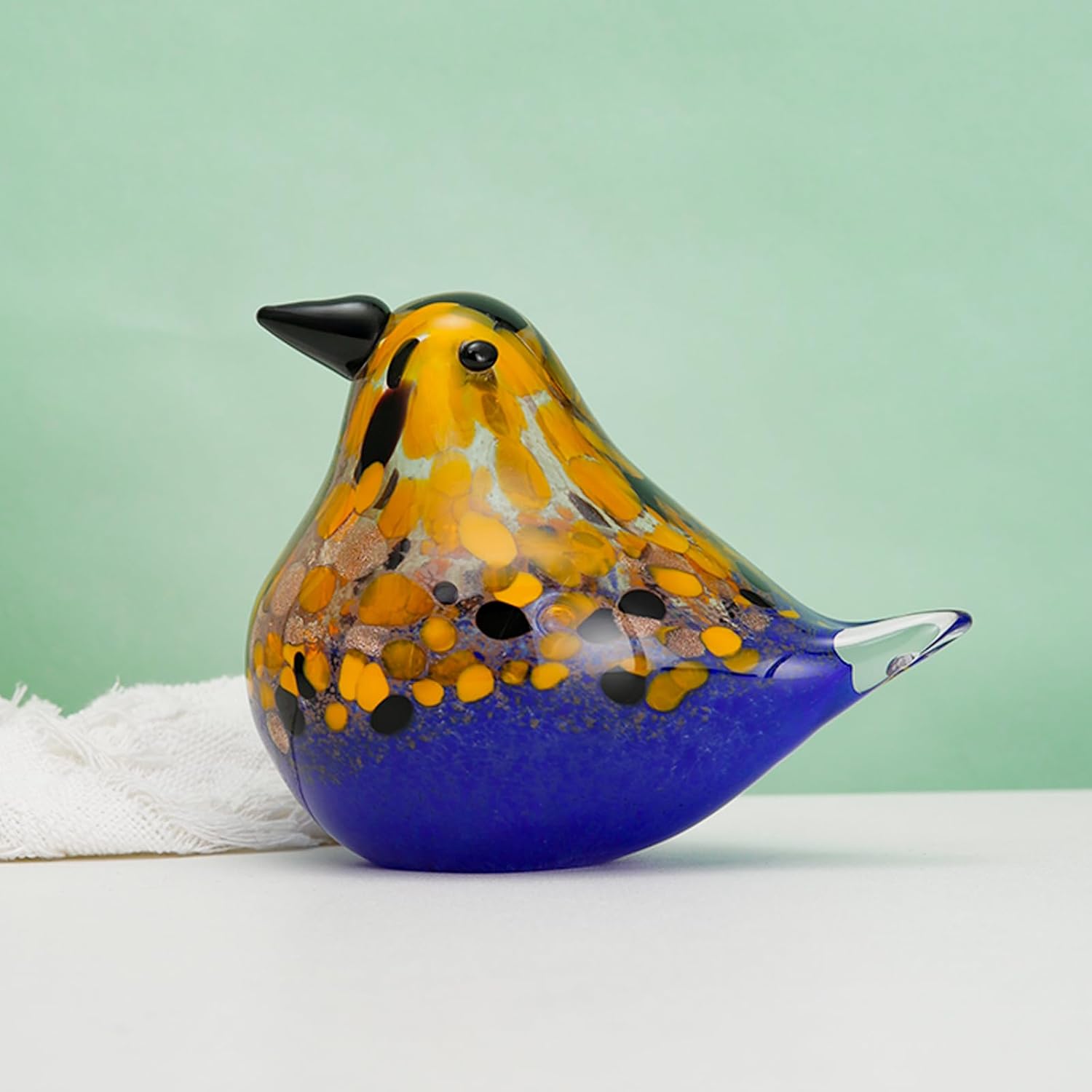 Handmade Blown Glass Bird Figurine Home Decor