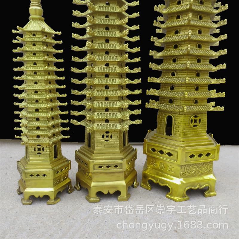 Usoway Copper Dragon Tower 13 Layer Figurine