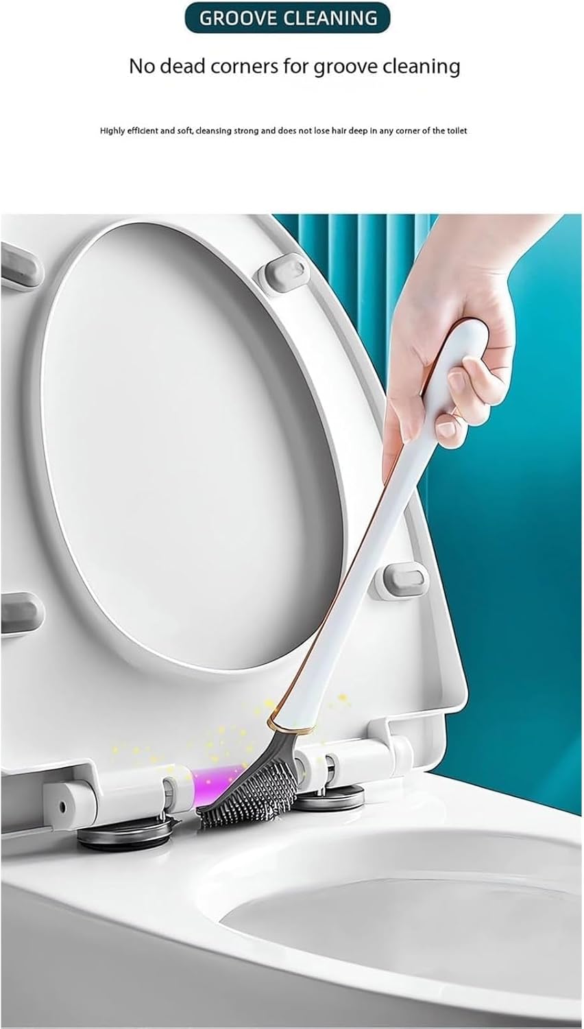 Modern Flexible Silicone Toilet Brush with Holder Set