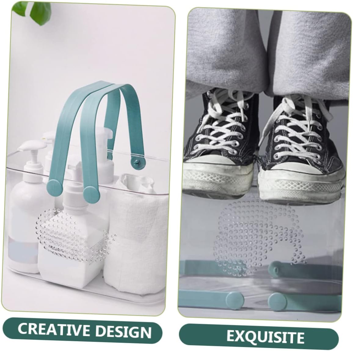 FOYTOKI Portable Plastic Bathroom Organizer Basket with Handle 1