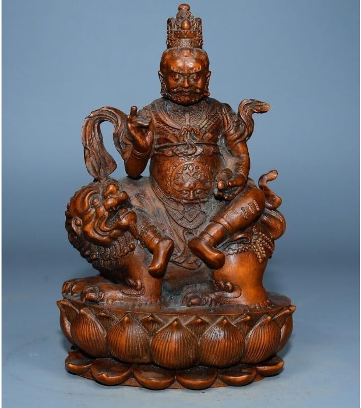 Collection Mini Boxwood Yellow Jambhala Statues Handmade Decor