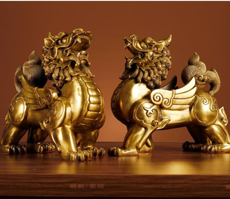 Usoway Pure Bronze Pixiu Pair for Wealth Attraction