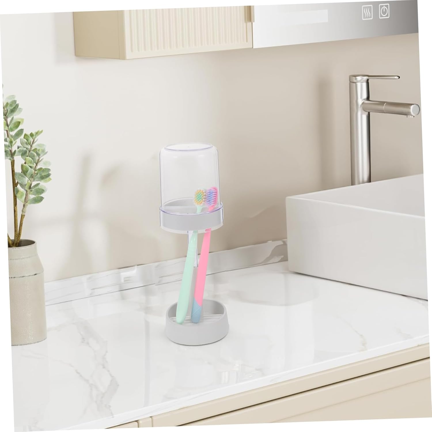 SWOOMEY Toothbrush Holder with Lid and Cup