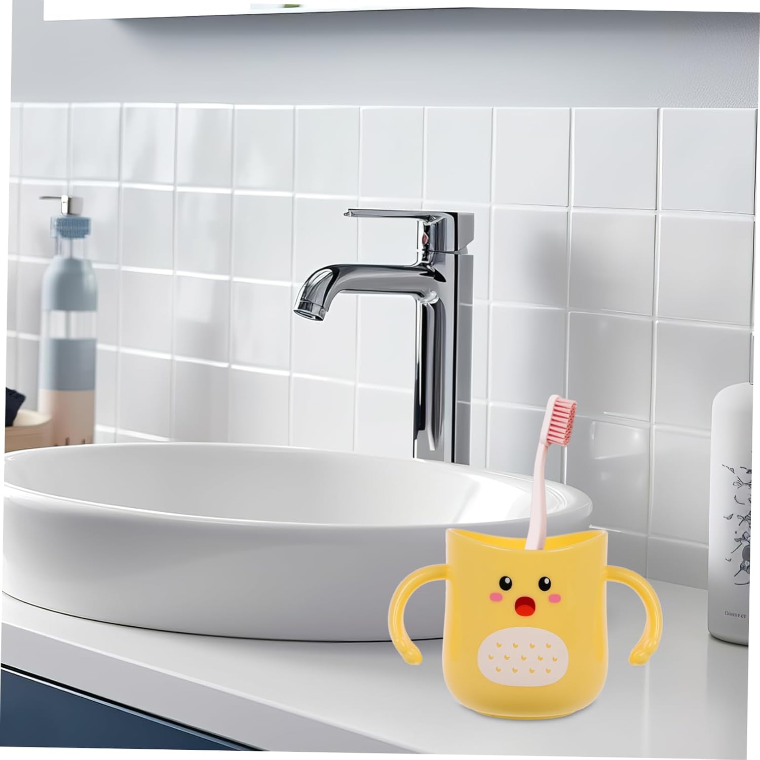 Hoement Durable Cartoon Toothbrush Holder Mug 1
