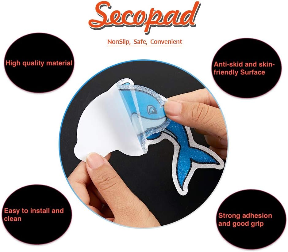 Secopad Non Slip Dolphin Bathtub Stickers 20 PCS