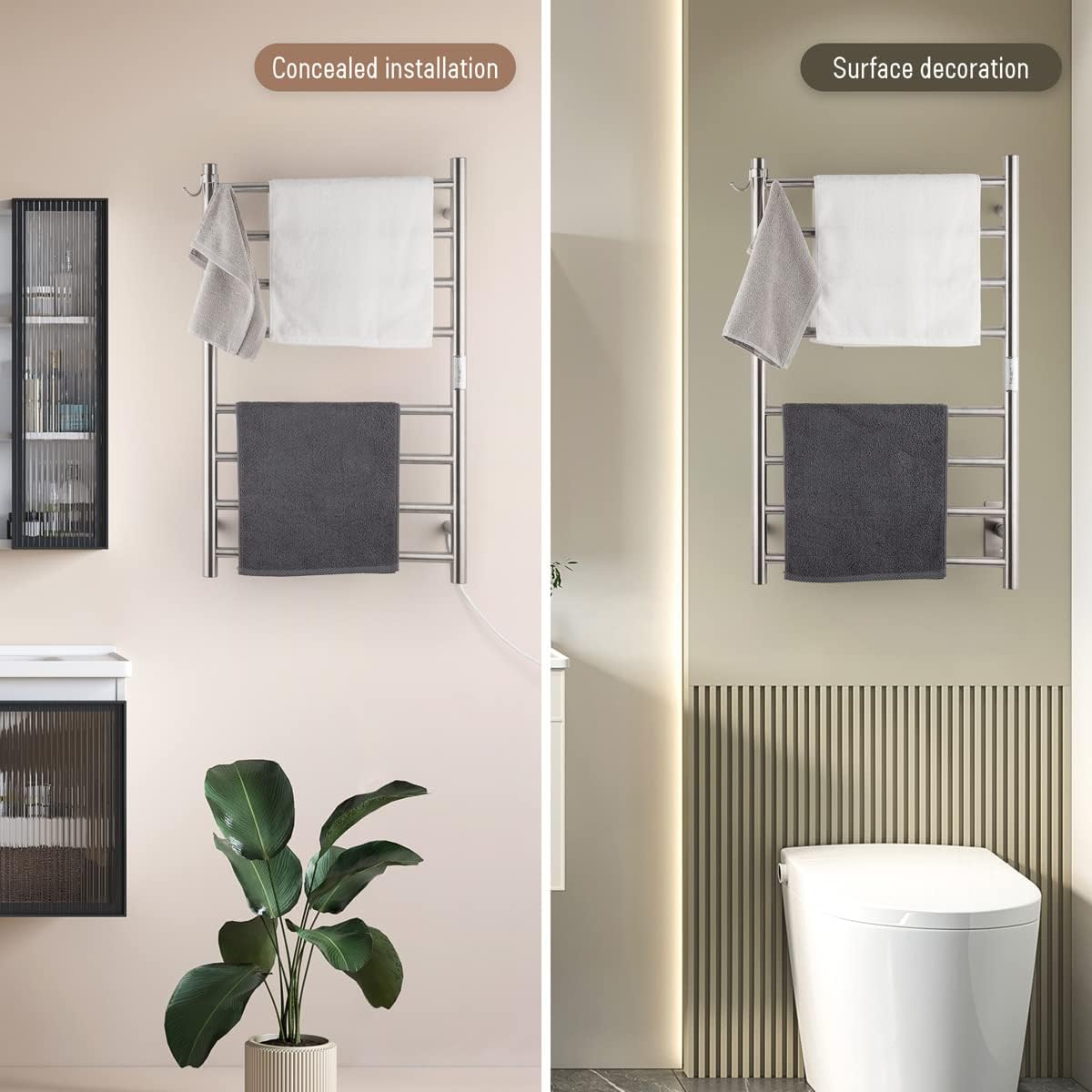 NORTTA Wall Mounted Towel Warmer 8 Bars 21 x 34