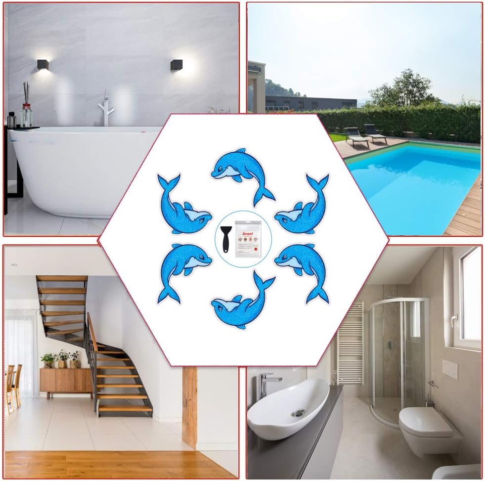 Secopad Non Slip Dolphin Bathtub Stickers 20 PCS