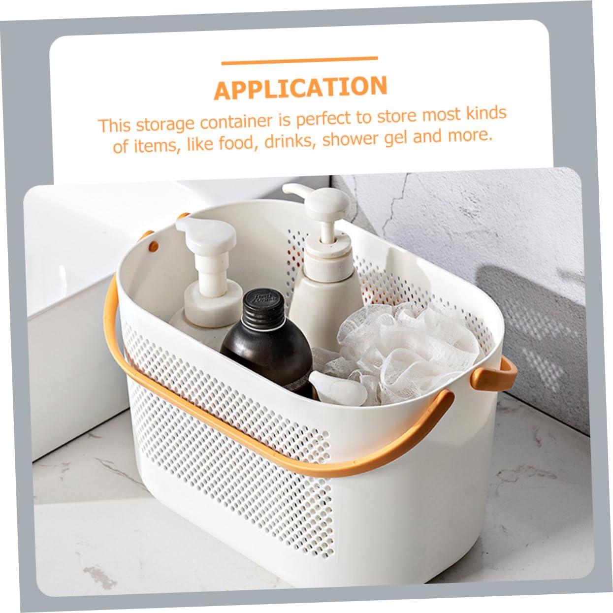 Portable Shower Storage Basket Organizer with Handles 1