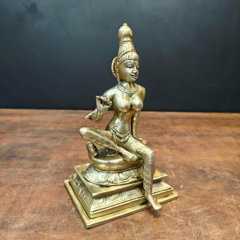 Statuestudio Seated Parvati Idol 85 Inch Brass