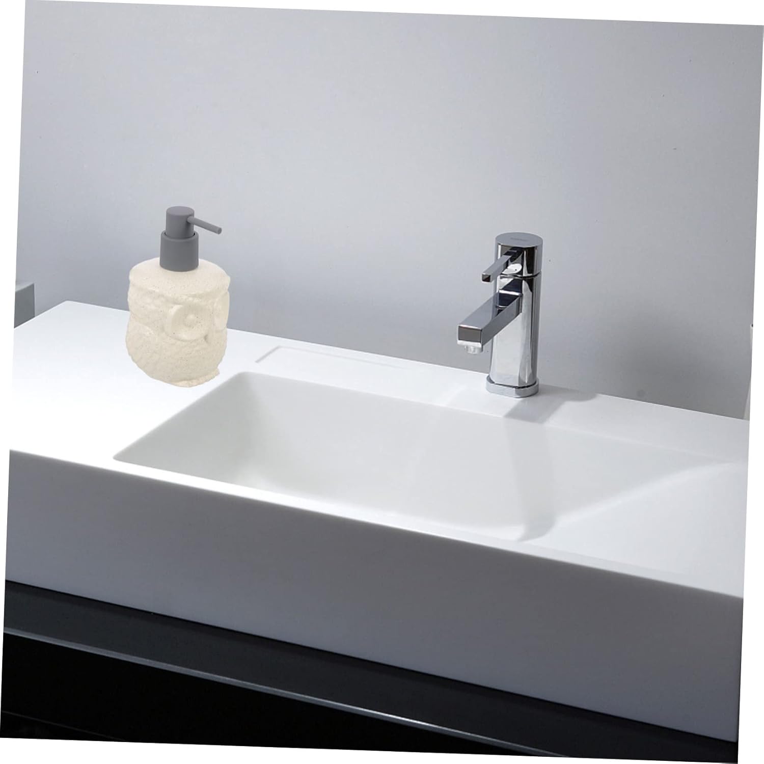 PRETYZOOM Modern Owl Ceramic Lotion Dispenser 440ml Reusable Soap Bottle