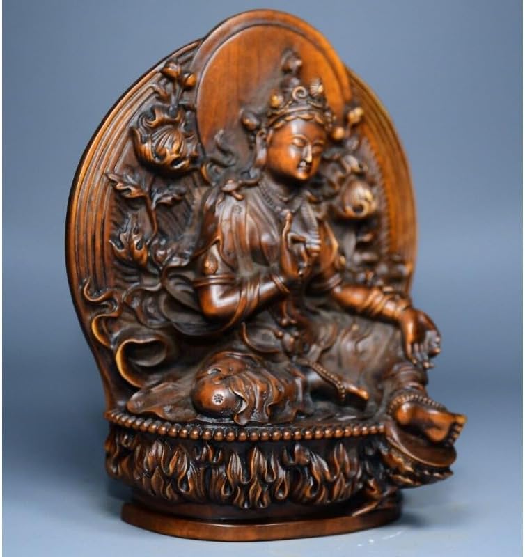 LimpaC Handmade Boxwood Tara Guanyin Statue Decor 1