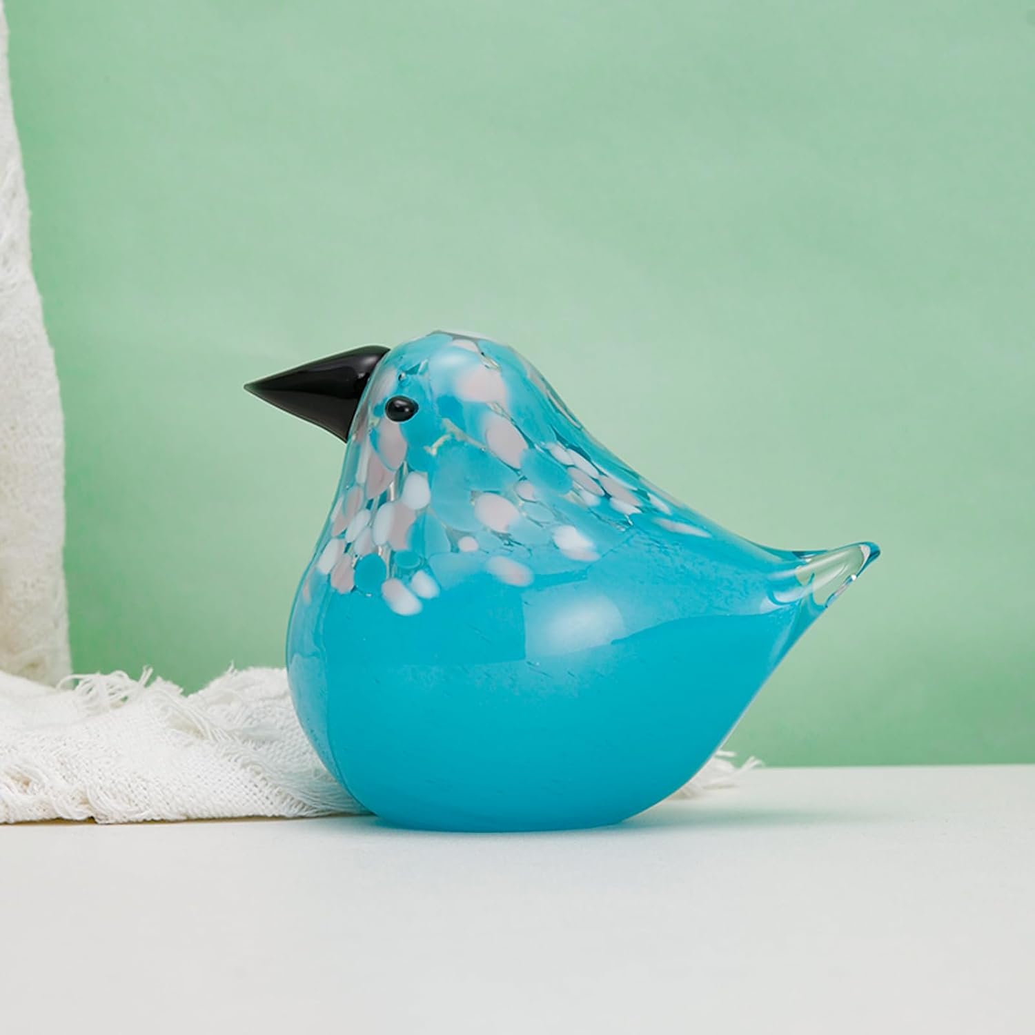ORRFIDDY Handmade Glass Bird Statue Figurine Decoration