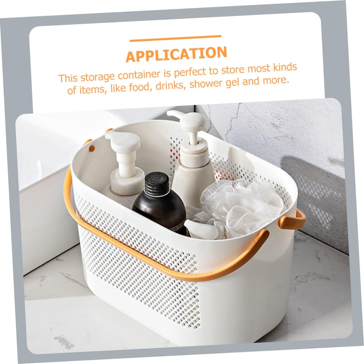 Portable Shower Storage Basket Organizer for Bathroom and Pantry
