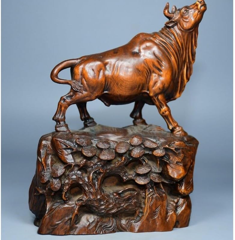 Handcrafted Home Decor Mini Boxwood Zodiac Ox Pine Tree Statue