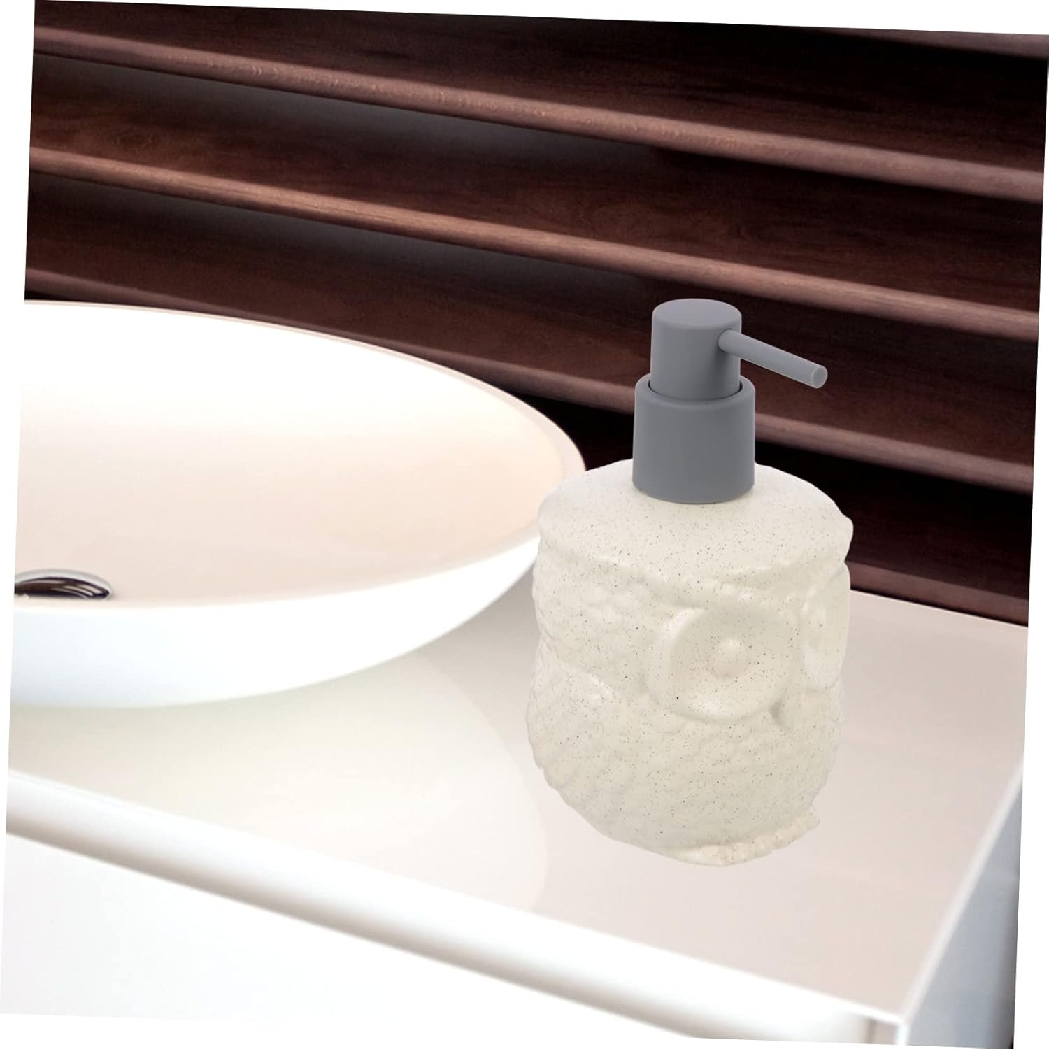 PRETYZOOM Modern Owl Ceramic Lotion Dispenser 440ml Reusable Soap Bottle