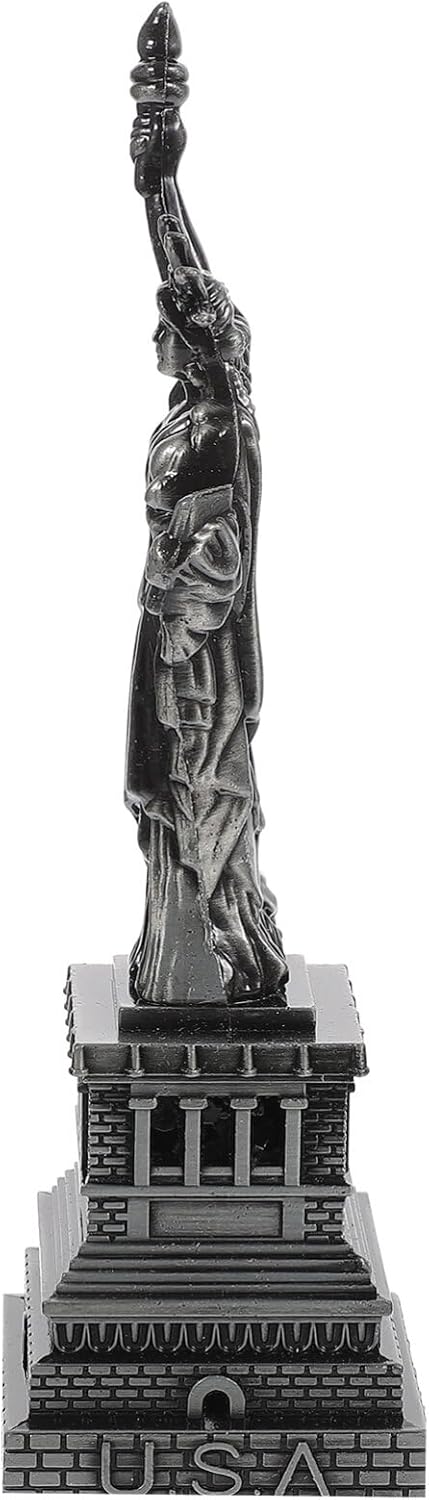 Gray Metal Statue Figurine New York City Landmark Decor