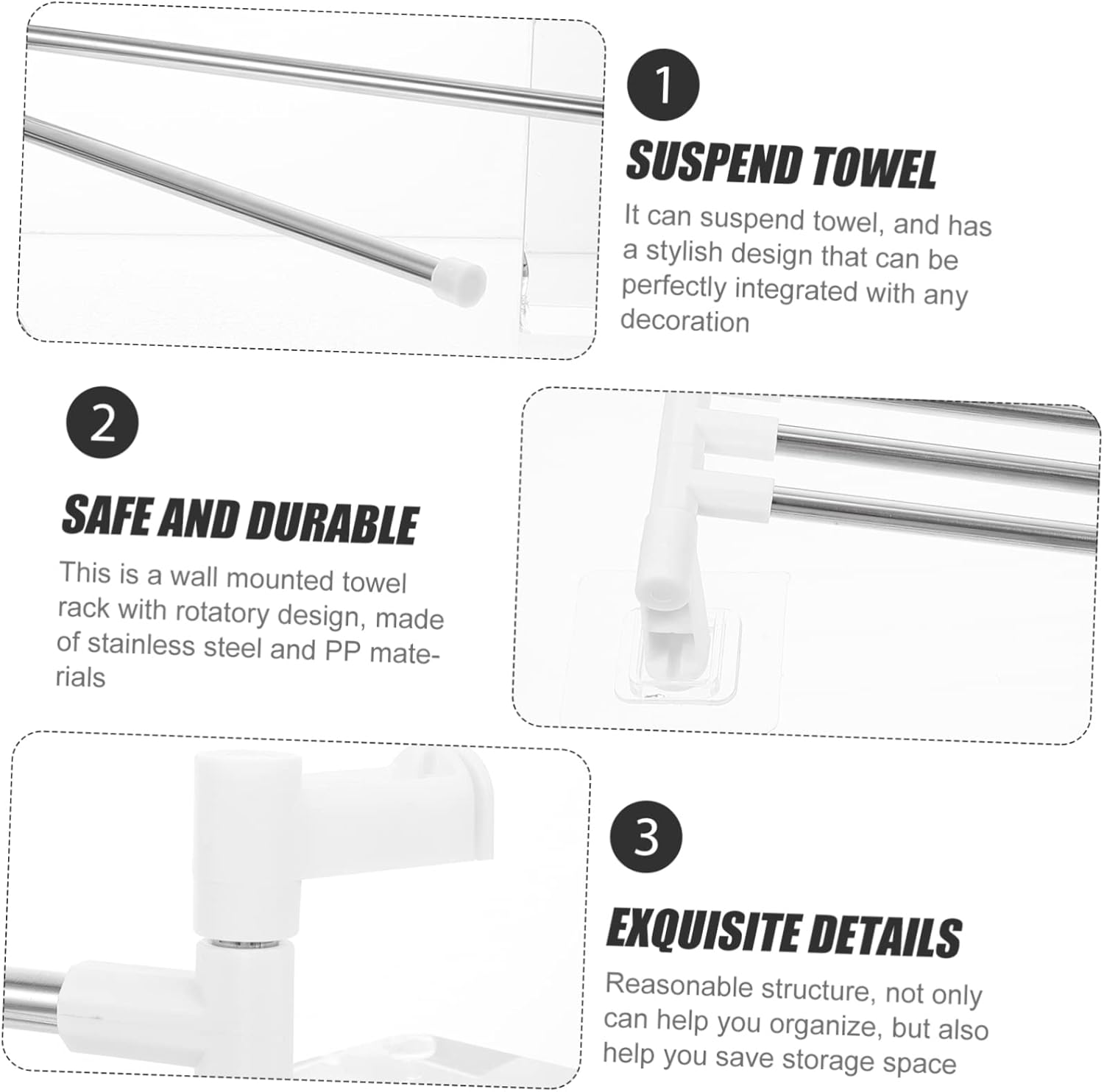 NUOBESTY Wall Mounted Rotatory Towel Rack