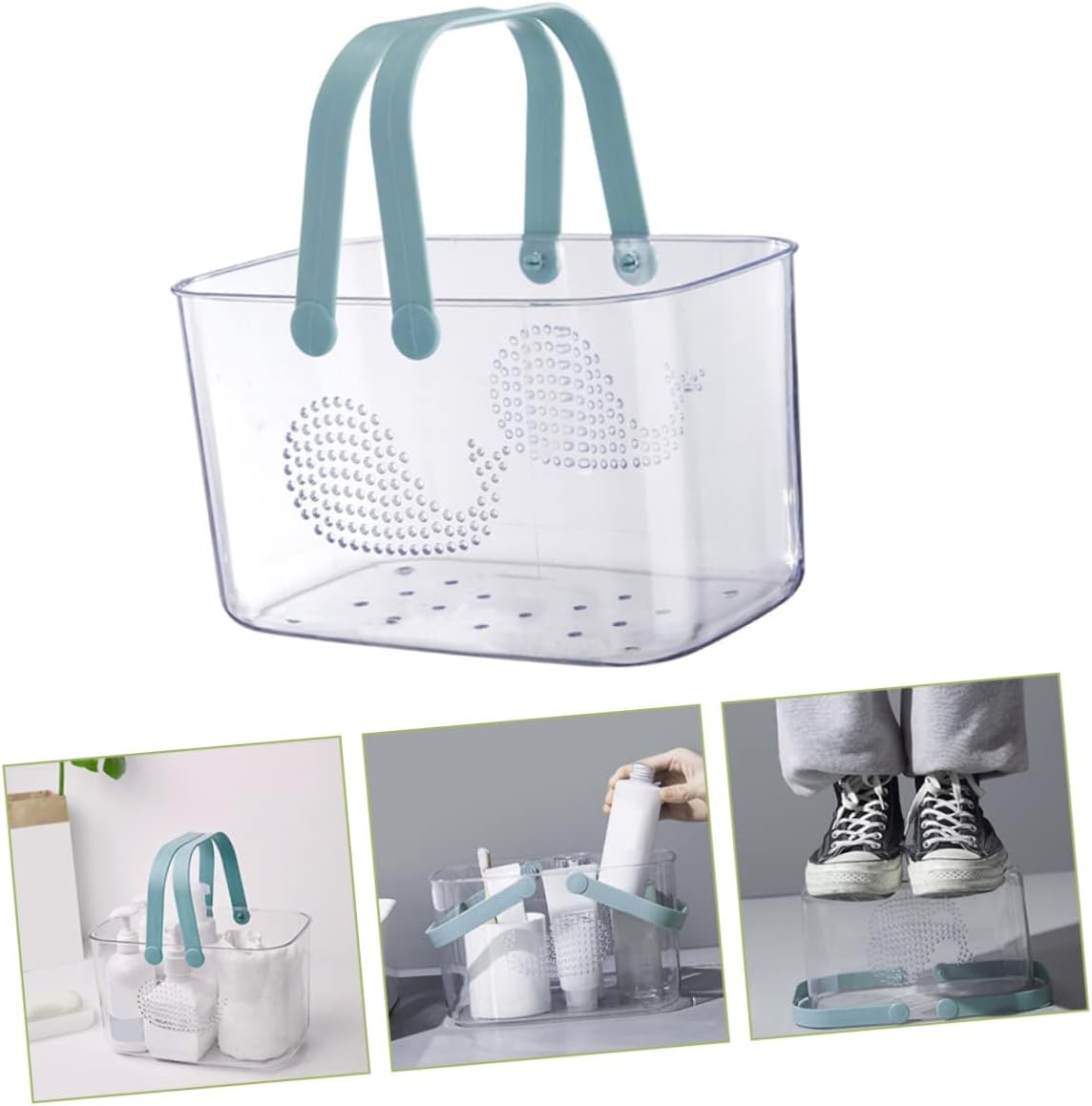 FOYTOKI Portable Plastic Bathroom Organizer Basket with Handle 1