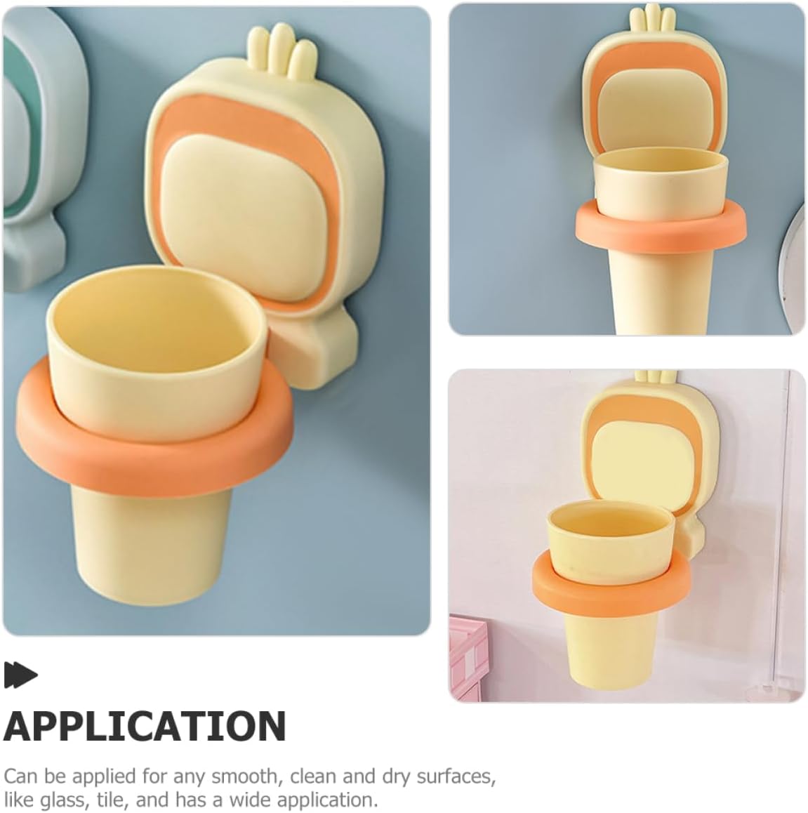 PRETYZOOM Wall-Mounted Toothbrush Holder with Cup 1
