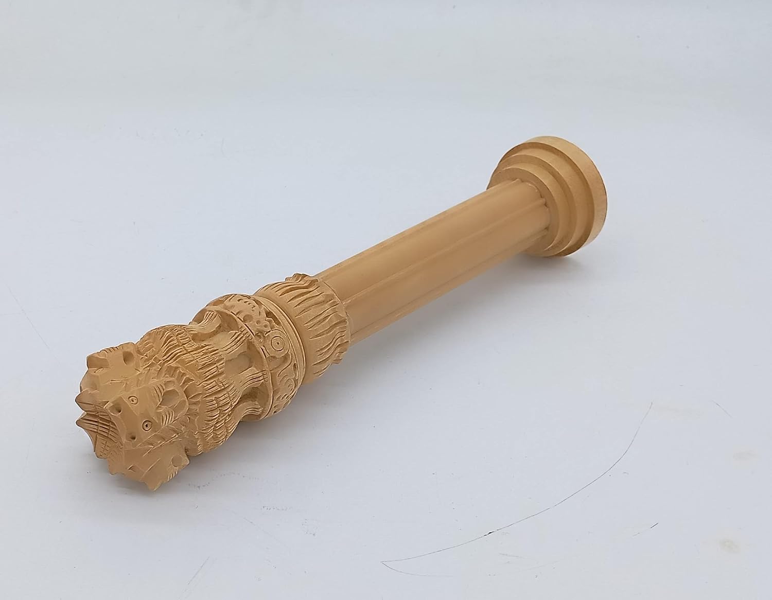 Wooden Ashoka Pillar 8 Inch Desk Table Decoration