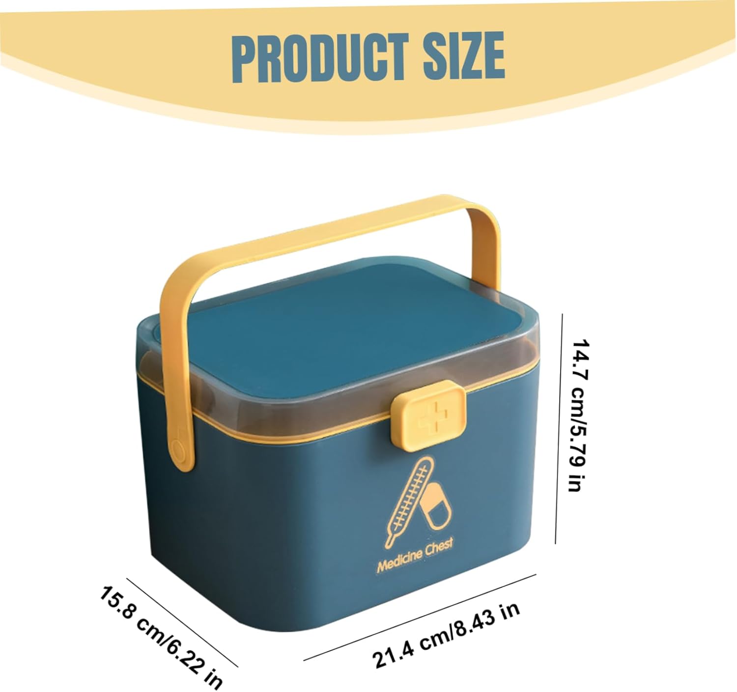 Portable Medicine Cabinet with Lock and Handle