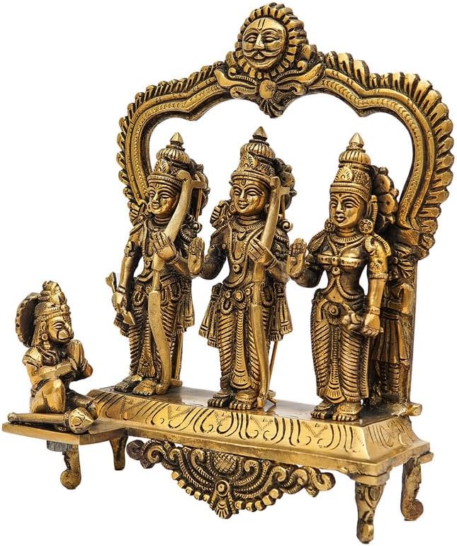 Statuestudio Brass Ram Sita Laxman Hanuman Idol Set 9 Inch