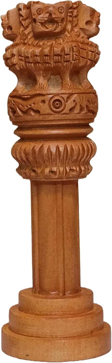 Samyuktha Wooden Ashoka Pillar 6 Inch Decor