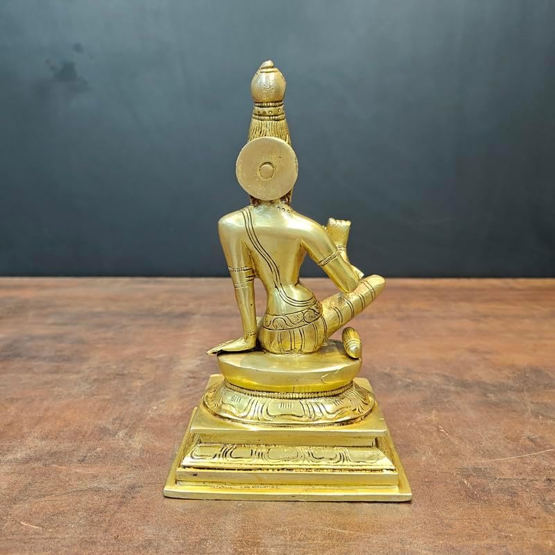 Statuestudio Antique Seated Parvati Brass Statue 85 Inch