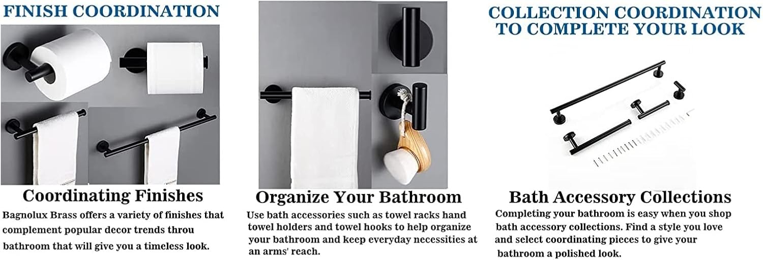 ALDEPO 4-Piece Black Stainless Steel Towel Rack
