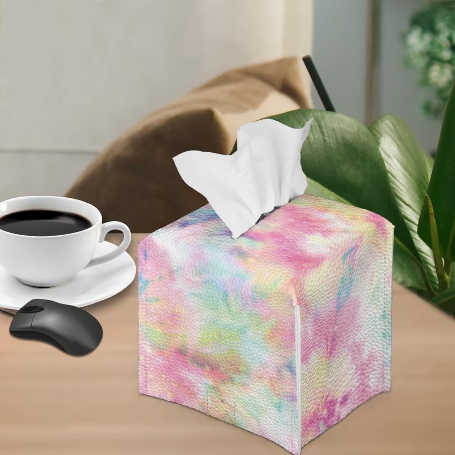 AFPANQZ Tie Dye Tissue Box Cover for Bathroom Office Bedroom
