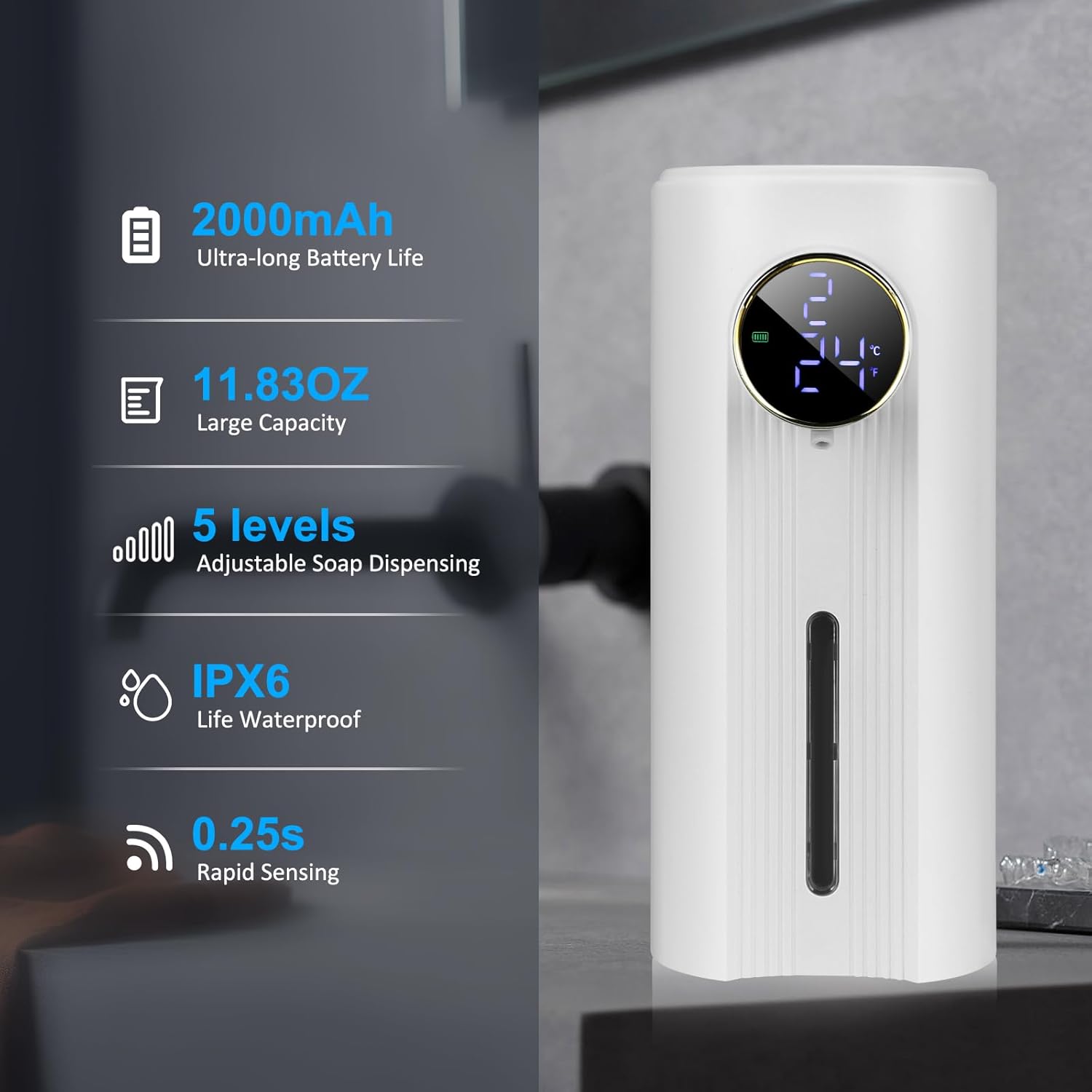 Blancel Smart Touchless Soap Dispenser with LCD Display