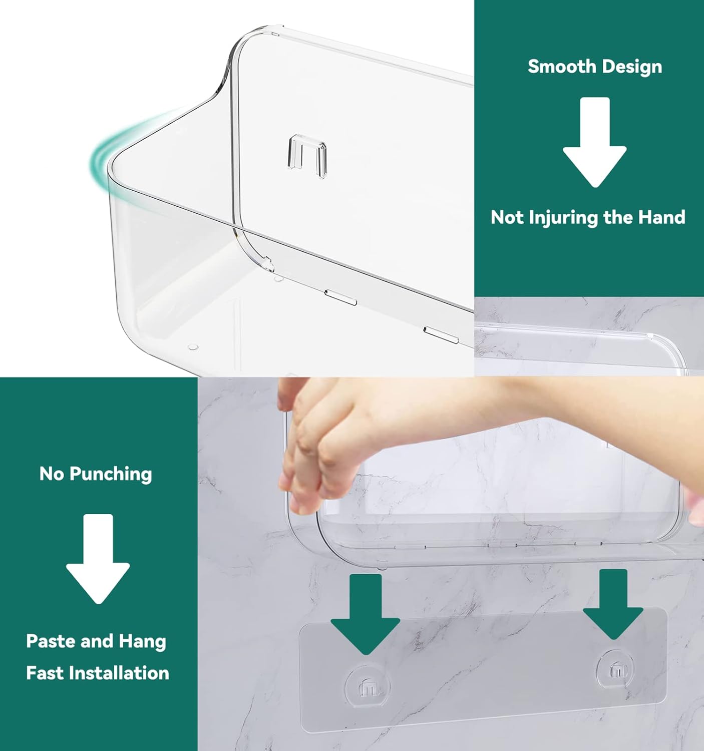AmazonBasics 5 Pack Clear Acrylic Shower Caddy 1