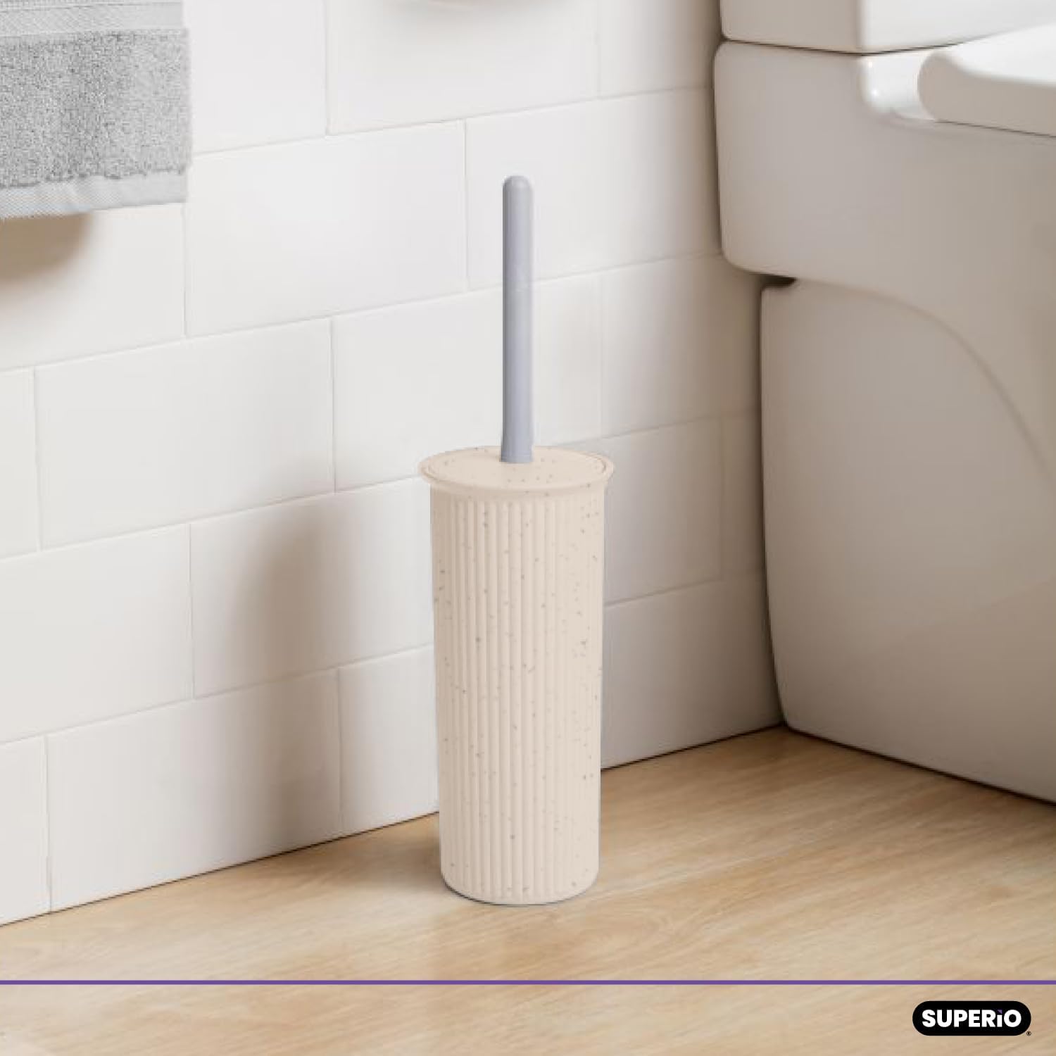 Superio Eco-Friendly Toilet Bowl Brush with Holder Set