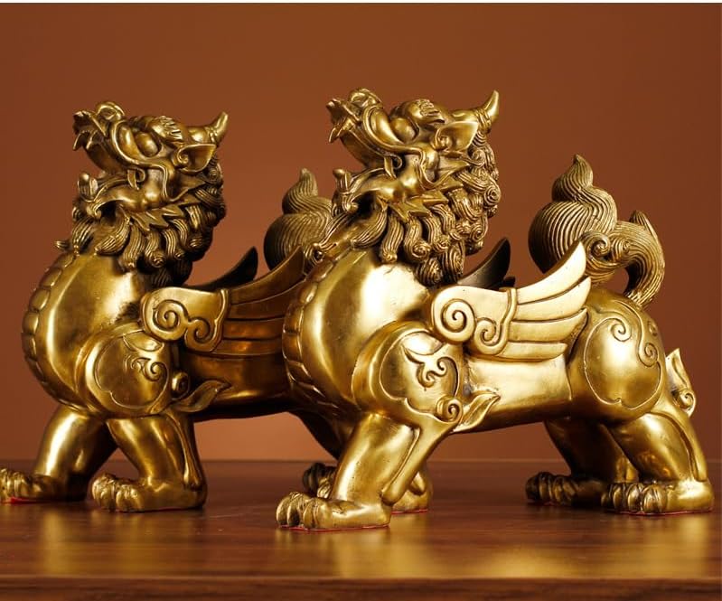 Usoway Pure Bronze Pixiu Pair for Wealth Attraction