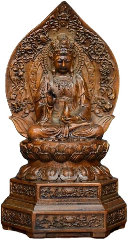 Handcrafted Boxwood Avalokitesvara Meditation Statue