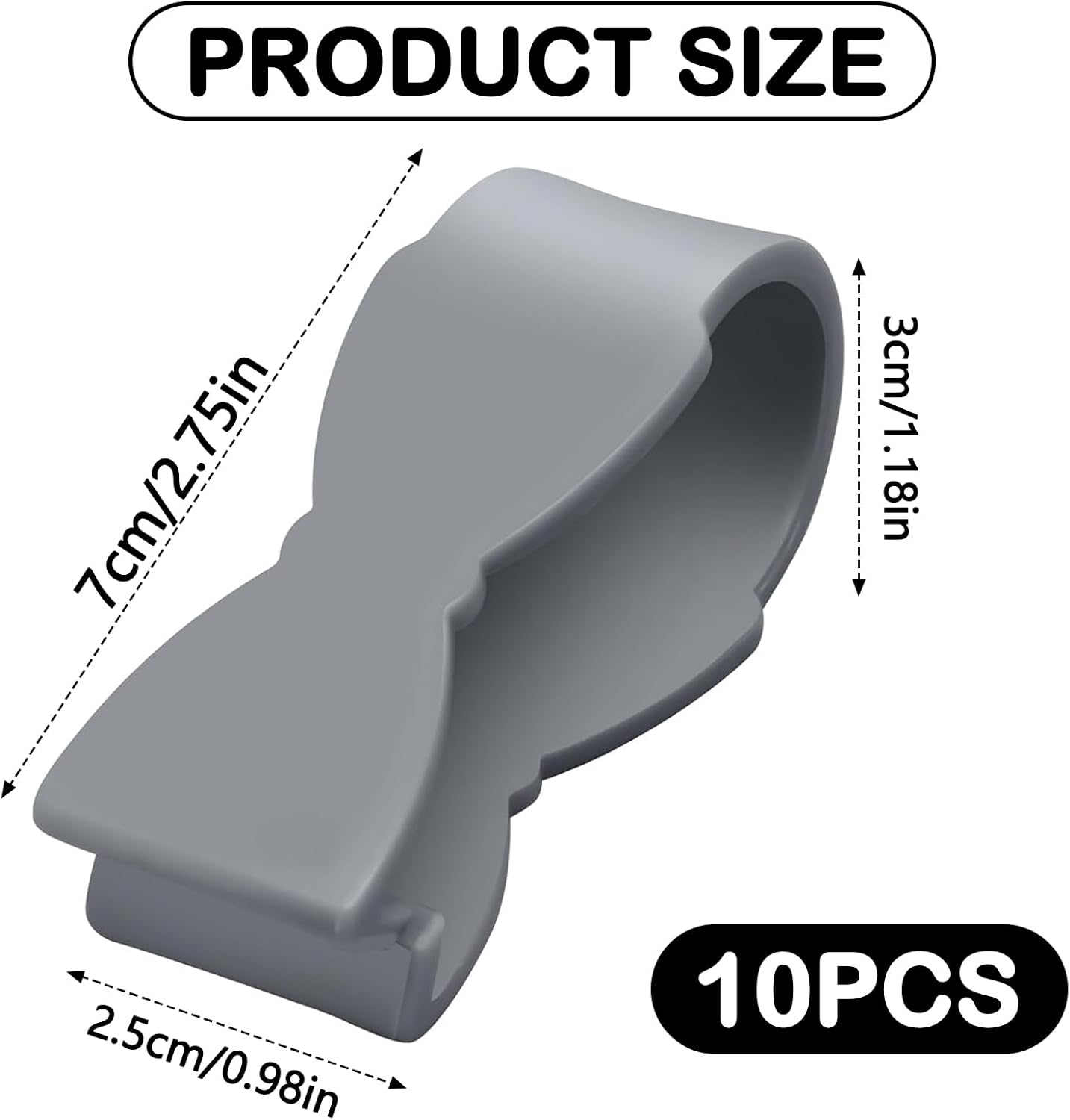 10pcs Grey Durable Towel Clips for Kitchen and Bathroom