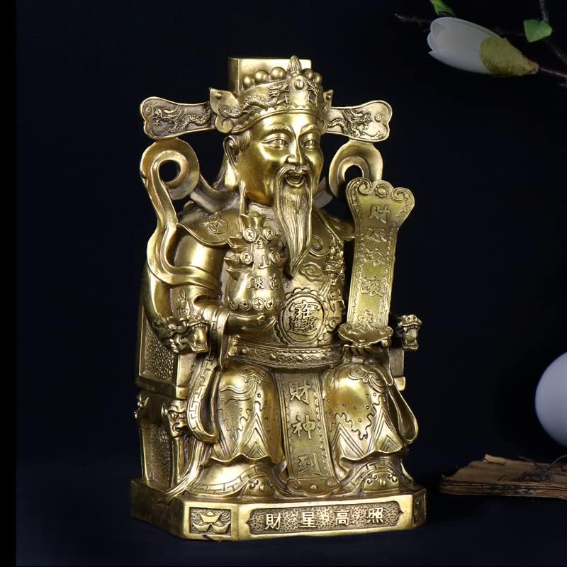 Usoway Copper Wealth God Figurine 16x12x28cm
