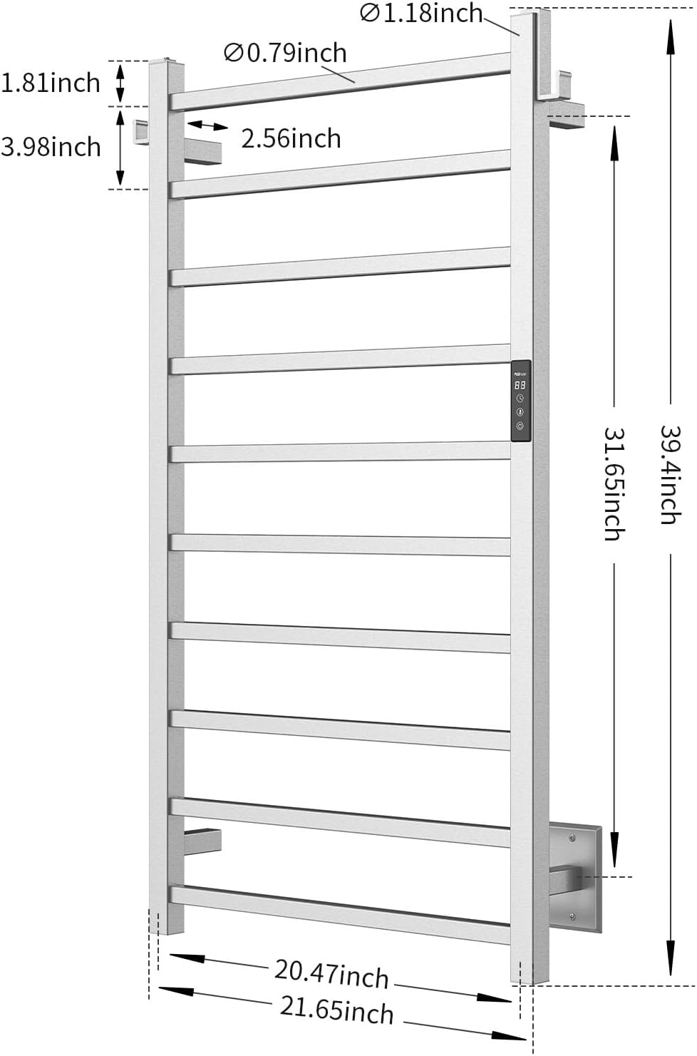 PBhusri 10-Bar Electric Towel Warmer with Timer